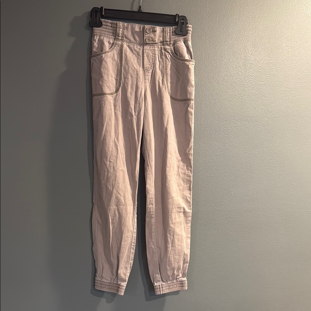 *GENTLY WORN* abercrombie kids Girl's Size 9/10 Twill Cinched Waist Joggers